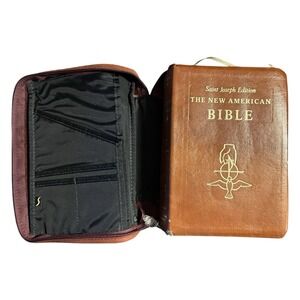 The New American Bible Saint Joseph Edition Large Type‎ Illustrated W/Case VTG
